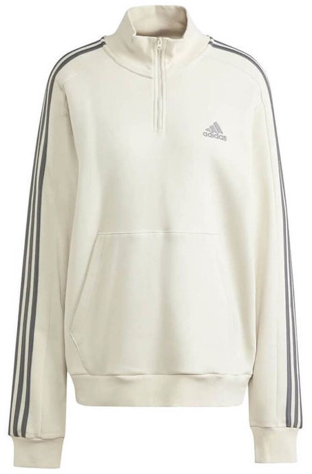 Adidas-Ess-3-Stripes-1-4-Zip-Fleece-Sweatshirt-IX0173-syrrakos-sport