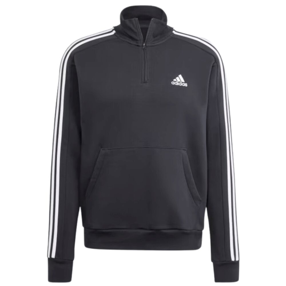 Adidas-Essentials-Fleece-3-Stripes-1-4-Zip-Sweatshirt-HZ6235-syrrakos-sport (1)
