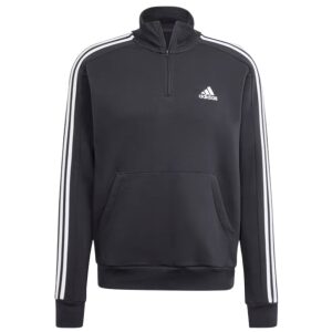 Adidas-Essentials-Fleece-3-Stripes-1-4-Zip-Sweatshirt-HZ6235-syrrakos-sport (1)